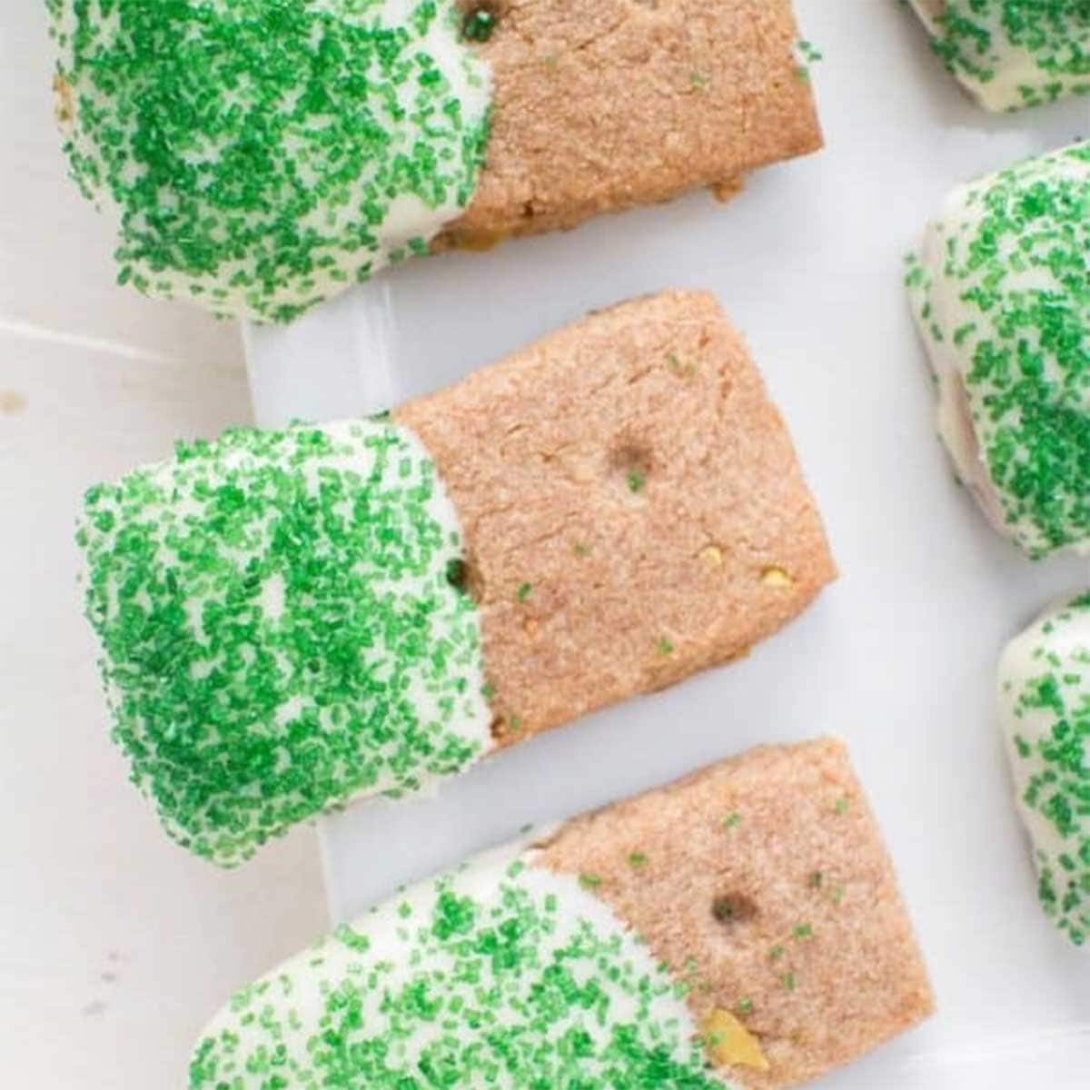 Easy Gluten-Free Spiced Pistachio Cookies Dipped in White Chocolate